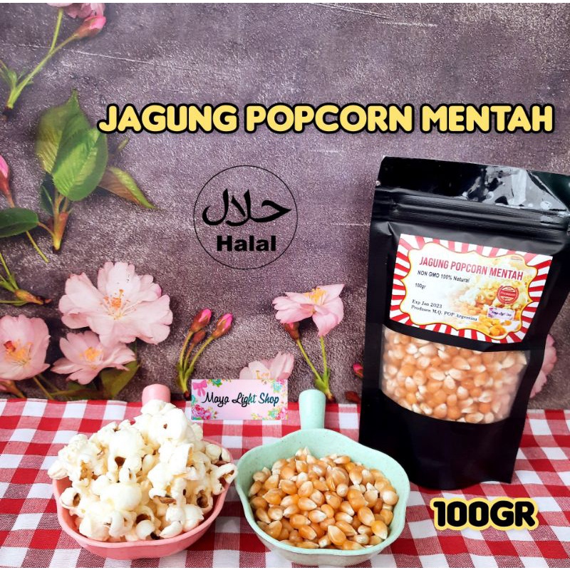 Jagung popcorn mentah 100gr bahan popcorn berondong cemilan bioskop corn