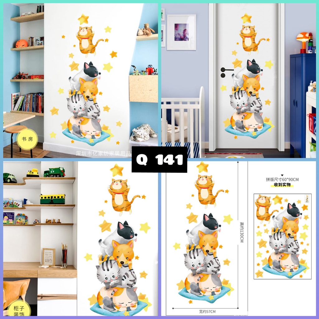 SETIKER STIKER WALLSTICKER WALL STICKER TEMBOK DINDING KUCING KACA KERAMIK KRAMIK WALLSTIKER ANIMAL DEKORASI RUMAH RUANG TAMU KELUARGA KAMAR TIDUR ANAK ANAK LUCU BABY DEKOR TEGEL DECOR LEMARI KITCHEN SET KULKAS DAPUR MURAH GUDANG WALLPAPER WALLSTICKER