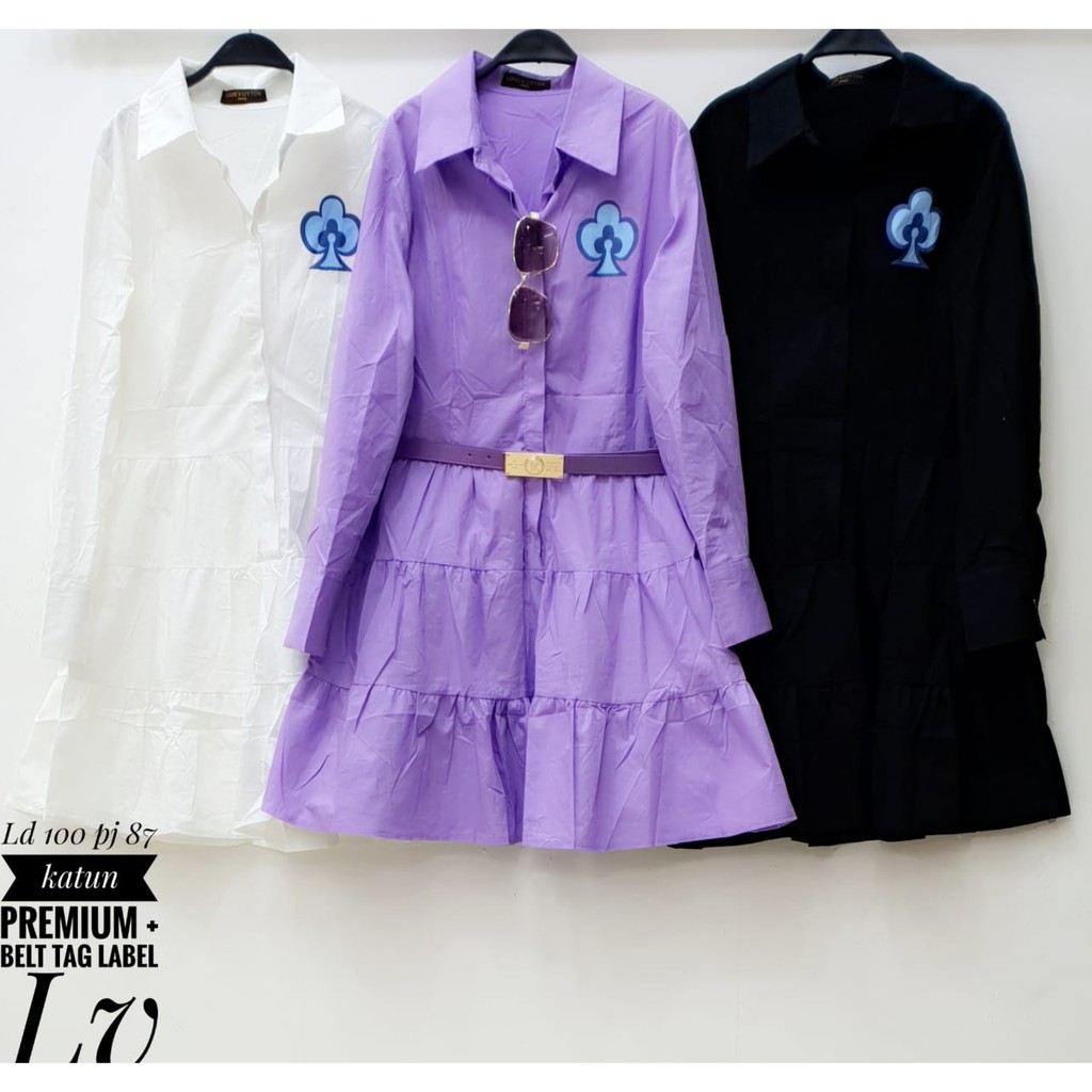 TUNIK BERINGIN KATUN PREMIUM FREE BELT TAG LABEL LV