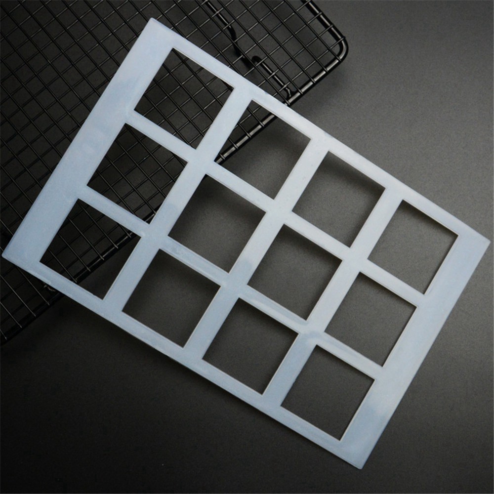 12 Cavity Thin Tile Crisp Pad Mold Candy Biscuit Mold DIY Accessories