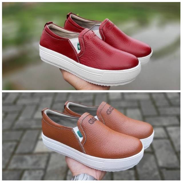 Sepatu Slop Wanita Kickers Kulit Sapi asli, Sepatu wanita kicker murah slop