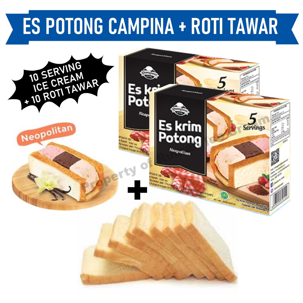 Paket Es Krim Potong Campina + Roti Tawar