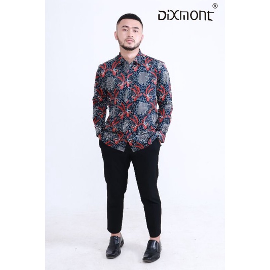 Dixmont Kemeja Pria Batik Panjang Hem BL03521