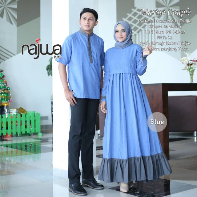 Marino couple gamis koko kekinian gamis rempel bawah gamis couple lamaran kondangan