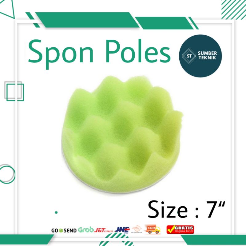 Busa Alat Poles Body Motor Mobil 7 Inch 175 mm Wax Polish Spon Green