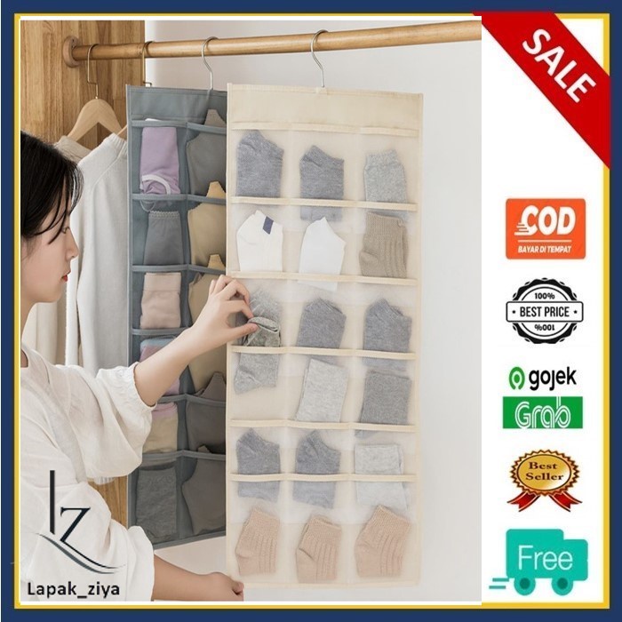 GANTUNGAN PAKAIAN DALAM HANGING UNDERWARE POUCH 30 SEKAT, 2 SISI TEMPAT BRA, PANTIES | RAK GANTUNG UNDERWEAR