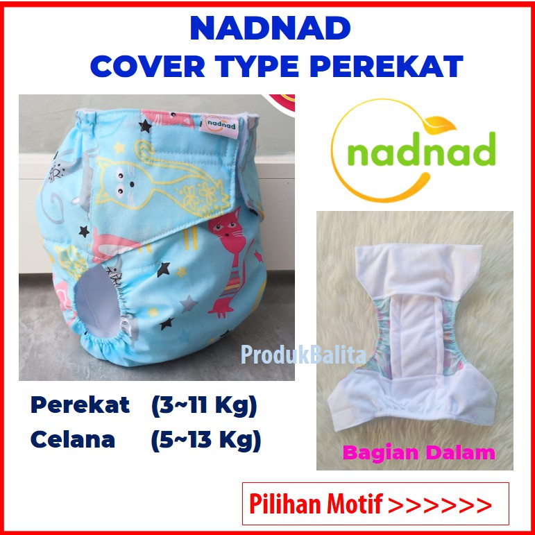 Popok Clodi Nadnad Sakina Cover Perekat &amp; Celana Cuci Ulang Berkualitas Terlaris