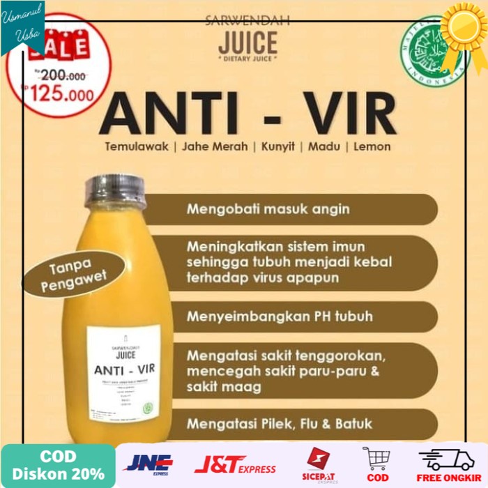 

◾COD◾ Anti - Vir By Sarwendahjuice / Jus Anti Virus By Sarwendah Juice