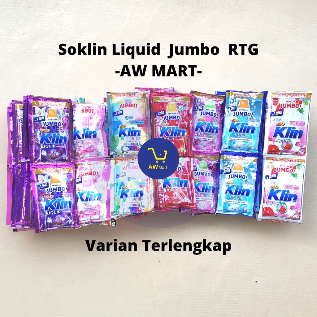 [PER DUS/10 RTG] JUMBO Deterjen Cair Soklin Liquid RENTENGAN JUMBO (DARI PABRIK LANGSUNG) - 12 pcs - Rp 1.000