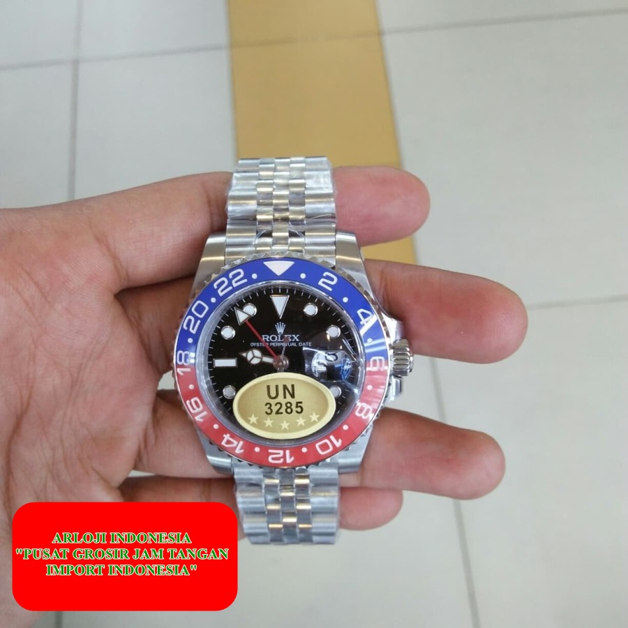New Jam Pria Rolex Gmt Master Pepsi Rante Oyster Jubile Garansi 1th 69