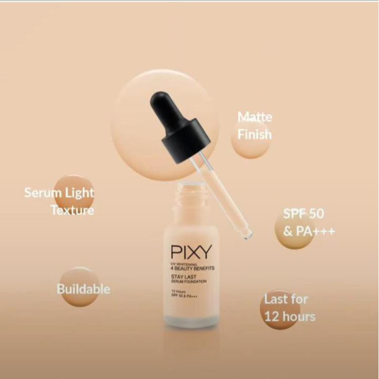 Pixy UV Whitening Stay Last Serum Foundation 17ml