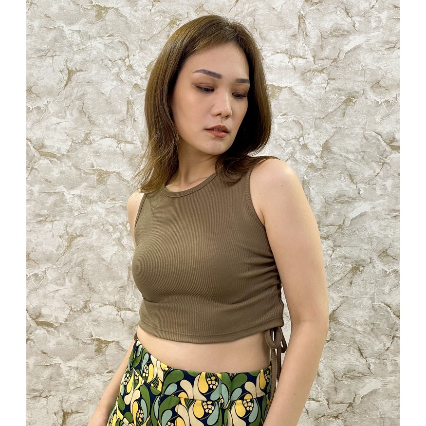 MODAVIE - CORNELLY TANK TOP Baju Atasan Wanita Korean Tank Top Crop Serut