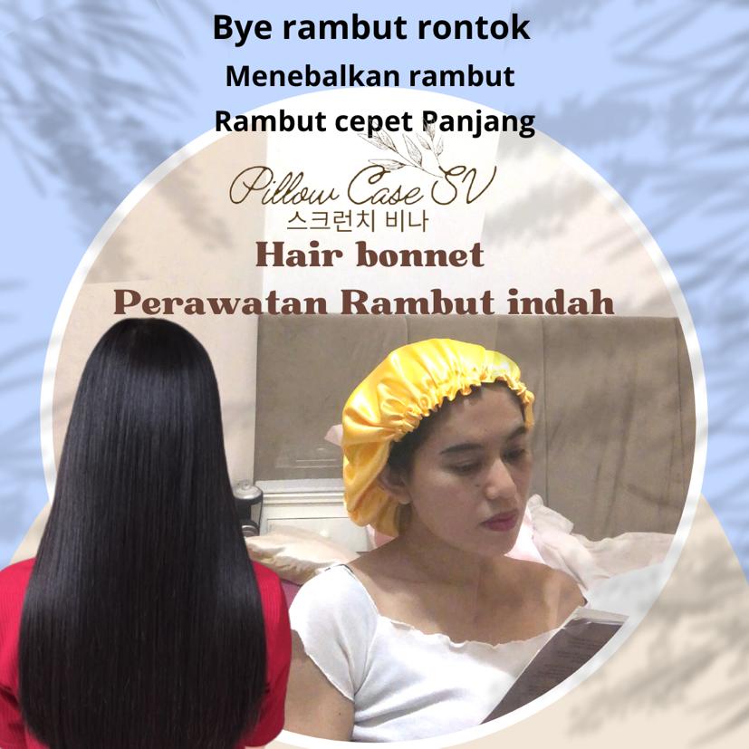 HAIR BONNET SV + HAIR OIL HAIR SUNSHINE NIGHT CAP HAIR BONNET SV KARET ELASTIS