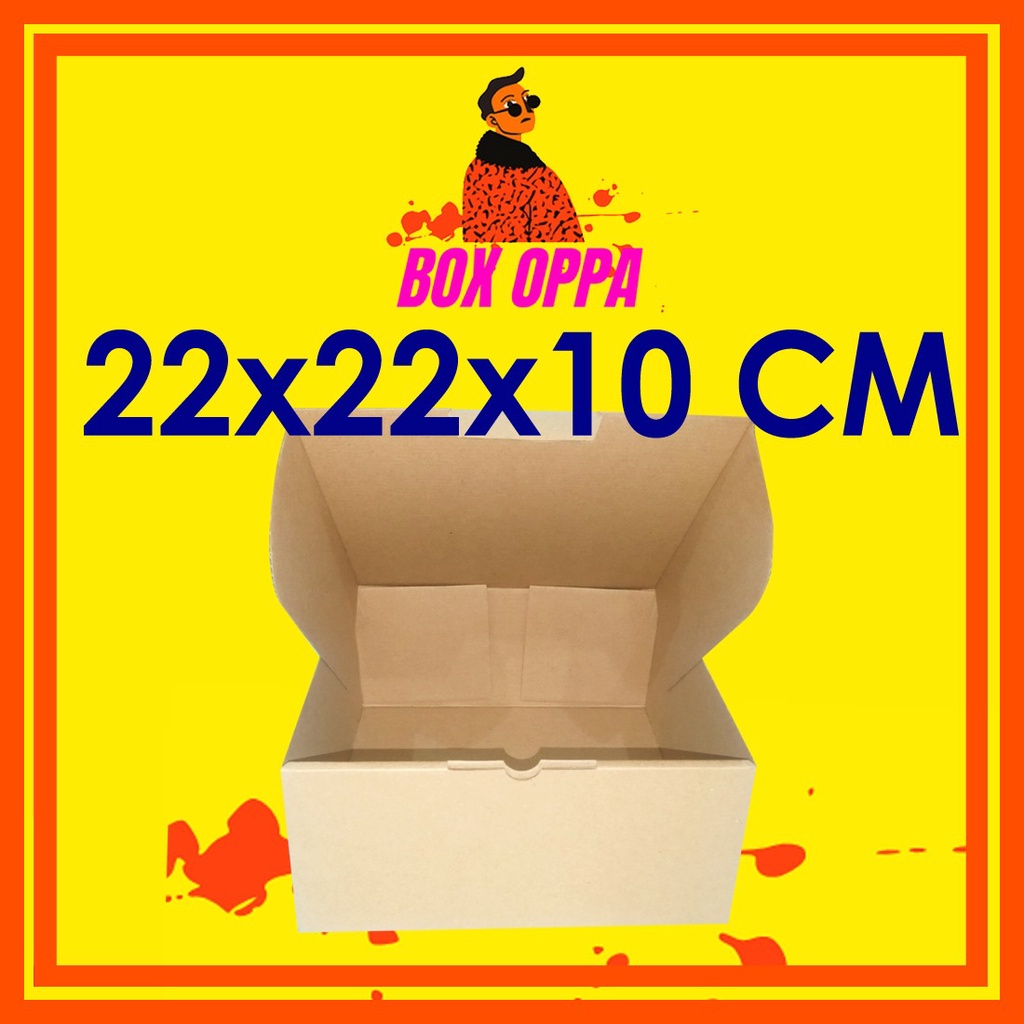 

Kardus Dus uk 22x22x10 cm (ECER) Die Cut Box Kotak Packing Aksesoris Baju Makanan Pizza Hijab Kue