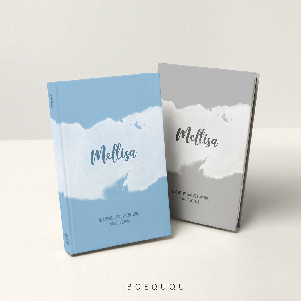 

Boeququ - Spalsh Design Notebook Hardcover Custom Nama Warna / Buku Planner dan Diary - Ukuran A5 A6