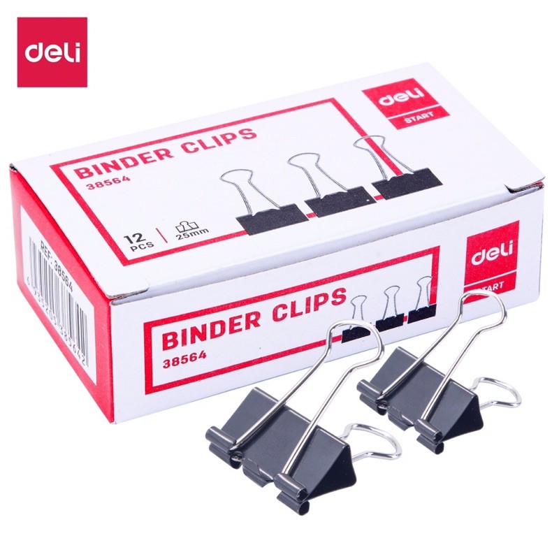 

Office binder clip 25mm Deli-klip penjepit kertas E38564