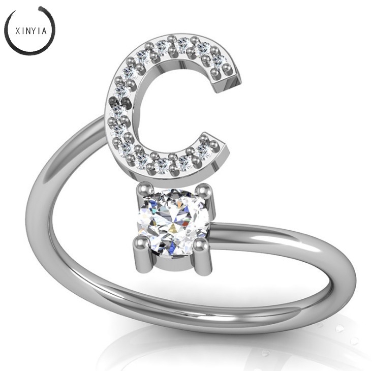 [COD Available] 1Pc Cincin OPENING Ring Adjustable Motif Huruf Alfabet Inggris Untuk Wanita