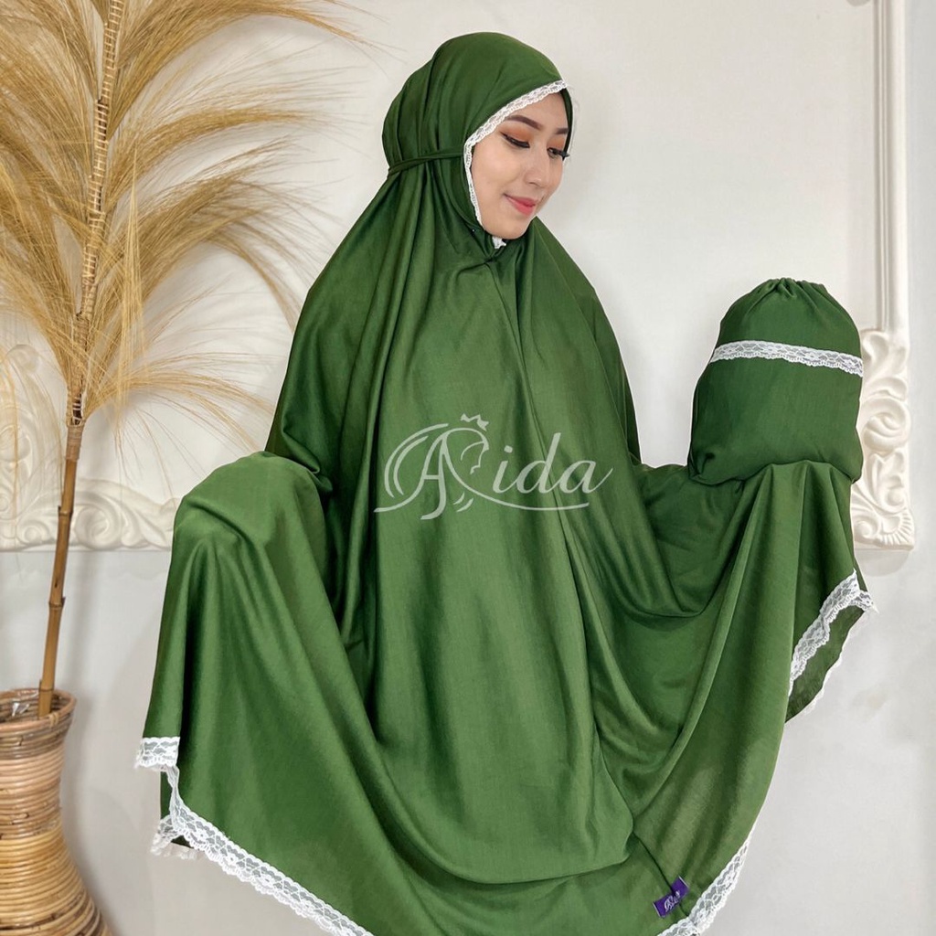 Mukena Polos Renda Premium Original Hijabbyaida