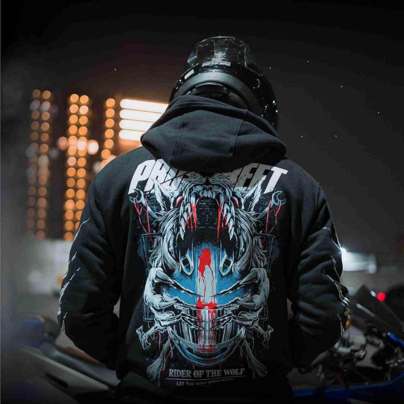 Jaket Hoodie Prostreet New Simple Rider Of The Wolf / Sweater Prostreet Artikel Srigala