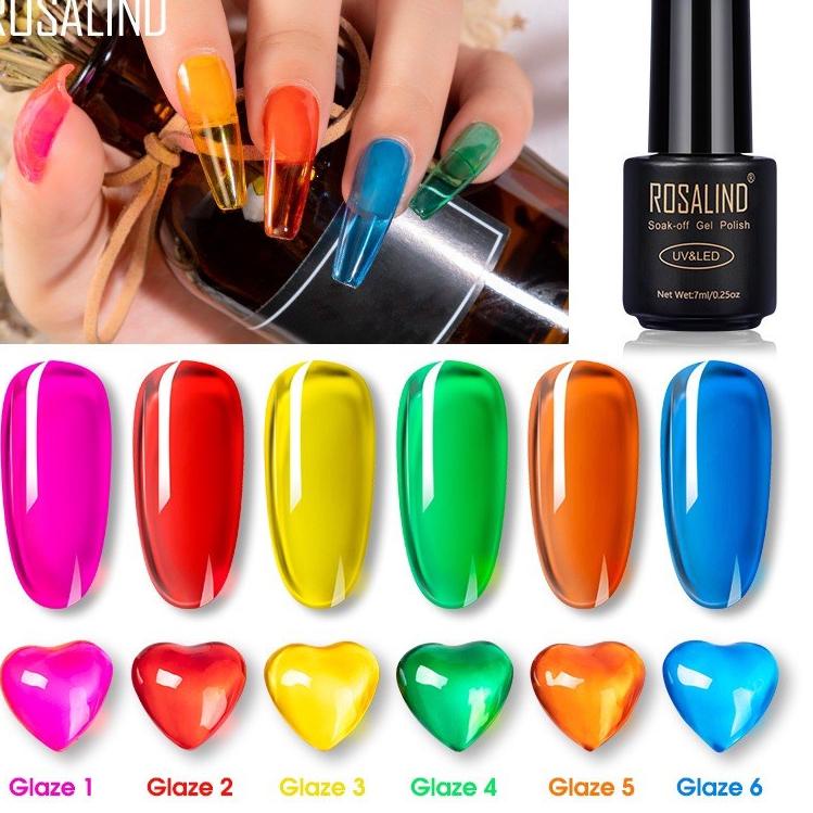 [ATG. 51992] ROSALIND CRYSTAL GLAZE JELLY 7ml KUTEK GEL NEON JELLY SOAK OFF GEL POLISH
