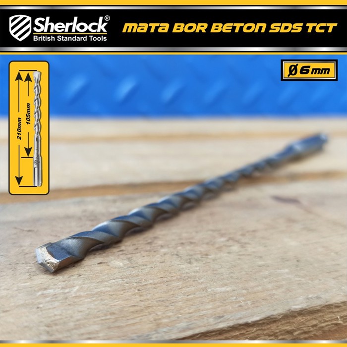 Mata Bor Beton SDS Material TCT / Sherlock Panjang 210 mm x Diameter 6 mm