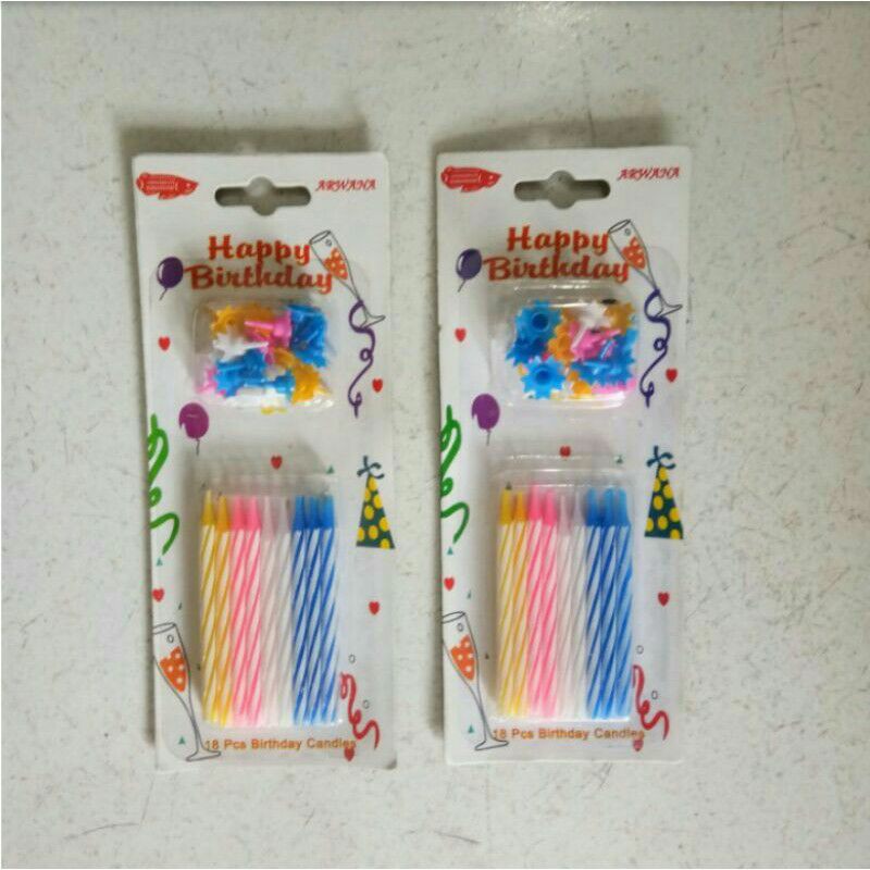 Lilin Ulang Tahun Warna Warni / Lilin Happy Birthday Warna Warni