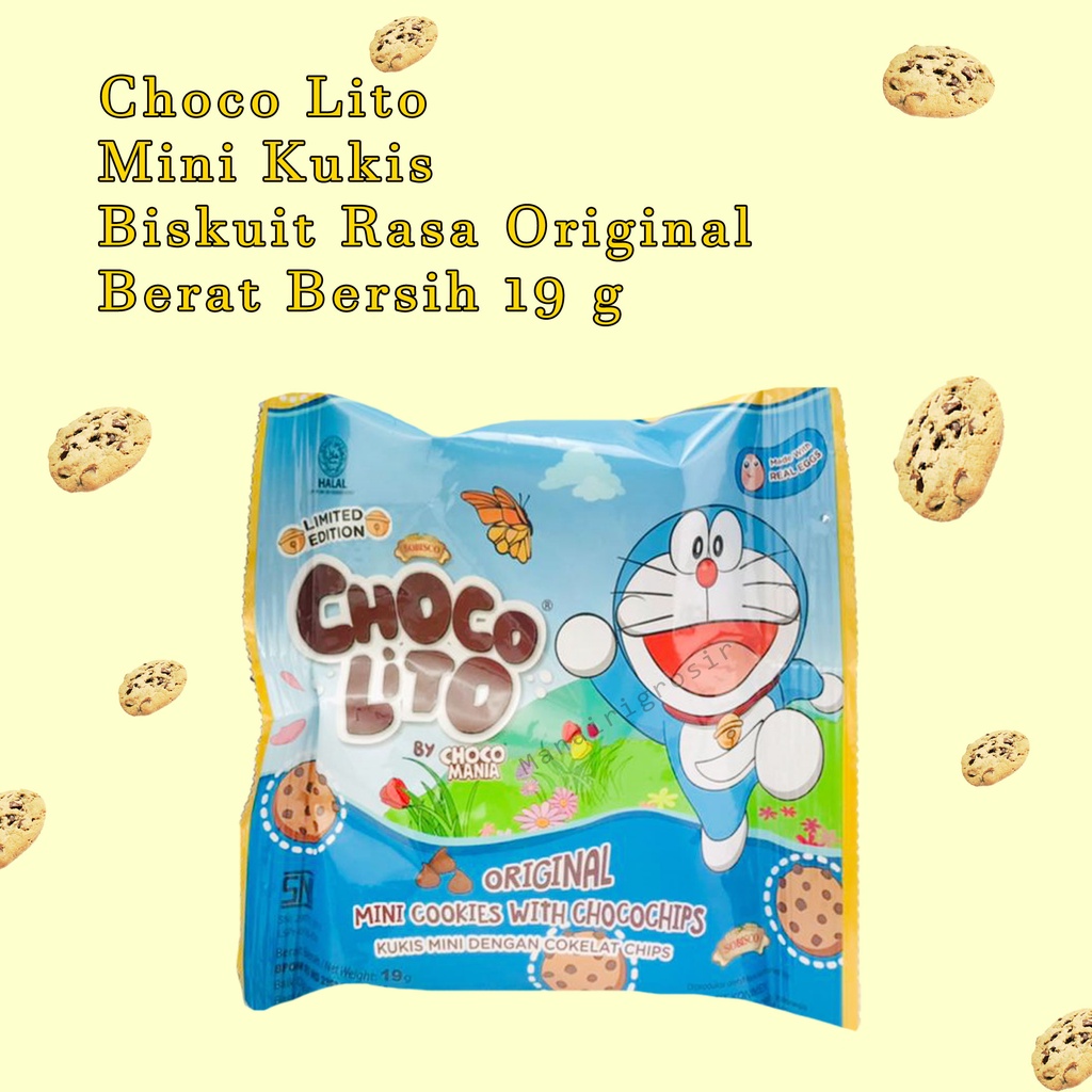 

Mini Kukis *Choco Lito * Biskuit rasa Original * 19g