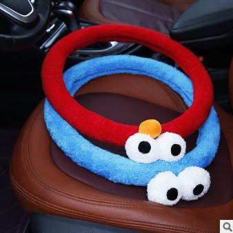 Sarung Cover Stir Setir Mobil ELMO FAMILY Kain Motif Kartun Lucu Keren