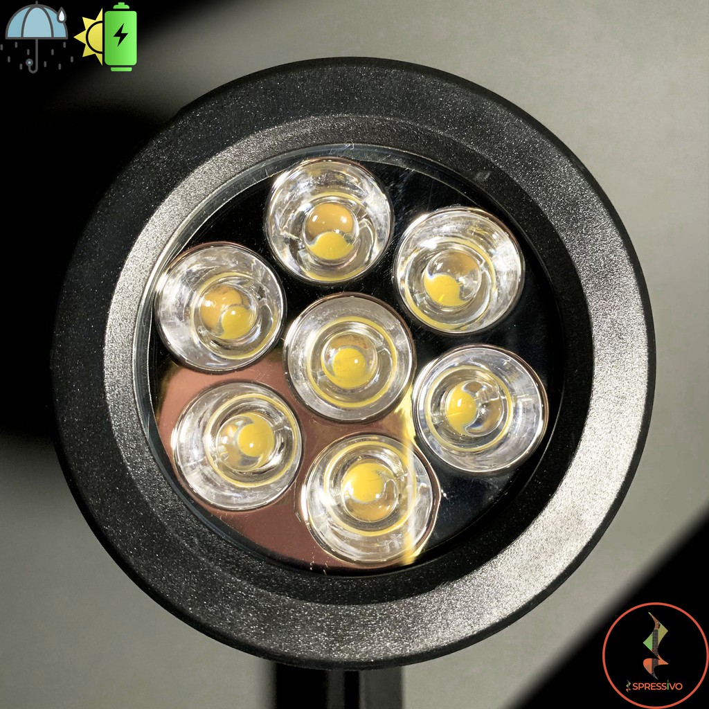 Lampu taman solar tancap 7 LED sorot tenaga surya sensor matahari