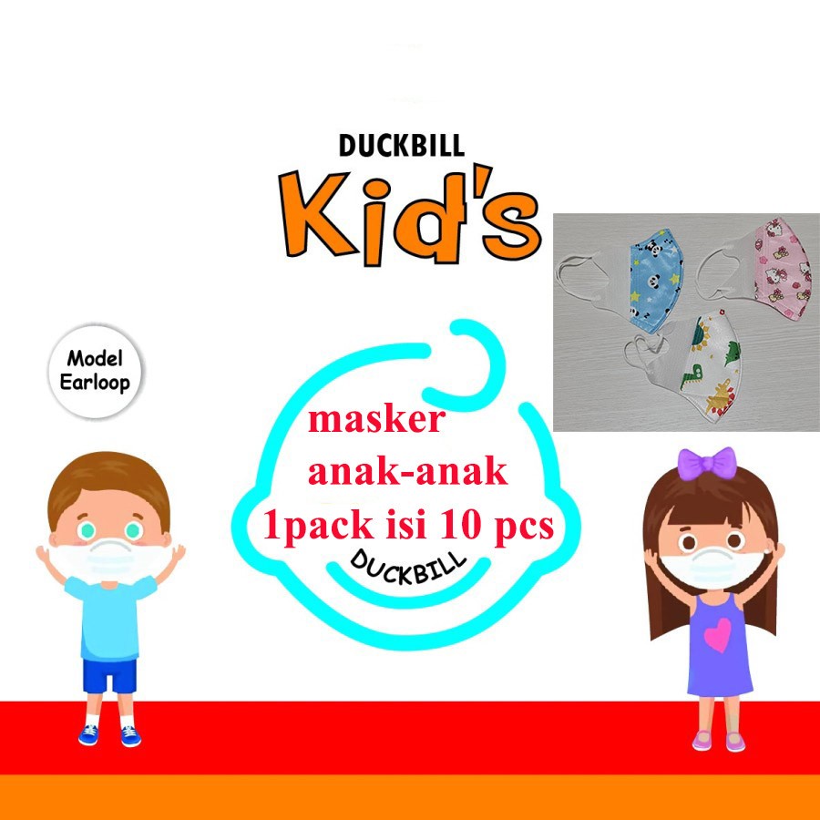 Masker Duckbill Anak Masker kids Anak Duck Bill Disposable karakter