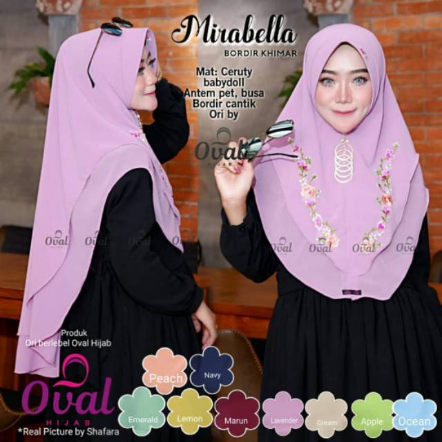 Mirabella khimar (jilbab syari bordir)