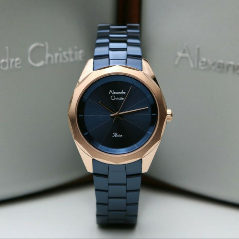ALEXANDRE CHRISTIE AC2860 BLUE ROSEGOLD WANITA.ORIGINAL GARANSI RESMI 1 TAHUN