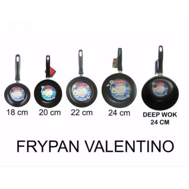 DM - Maspion Maxim Wajan Teflon Frypan Valentino Anti Lengket 18 CM 20 CM 22 CM 24 CM 26 CM Merk Maspon Maxim