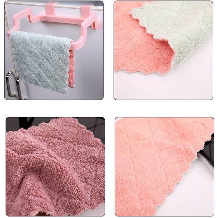 Kain Lap Piring Dapur Serbet Dapur Microfiber Coral Fleece