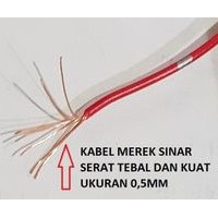 Kabel nyz isi kawat 2x12 harga per meter kabel speaker merah hitam engkel audio cord sinar listrik