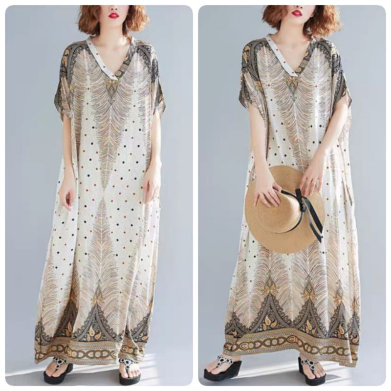 MDLV ~ 91011# Homewear Maxi Dress Big Size Gamis Import Fashion Import