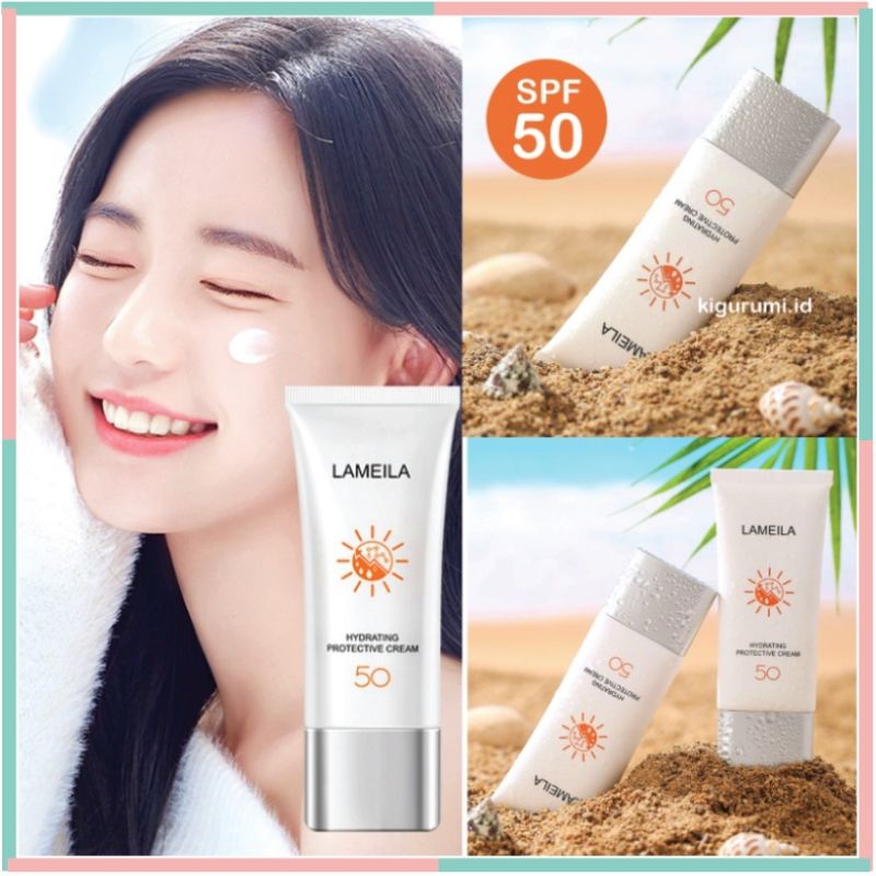 LAMEILA Sun Block SPF 50 Sun Screen Wajah Tahan 12 Jam PA+++ White Sunblock