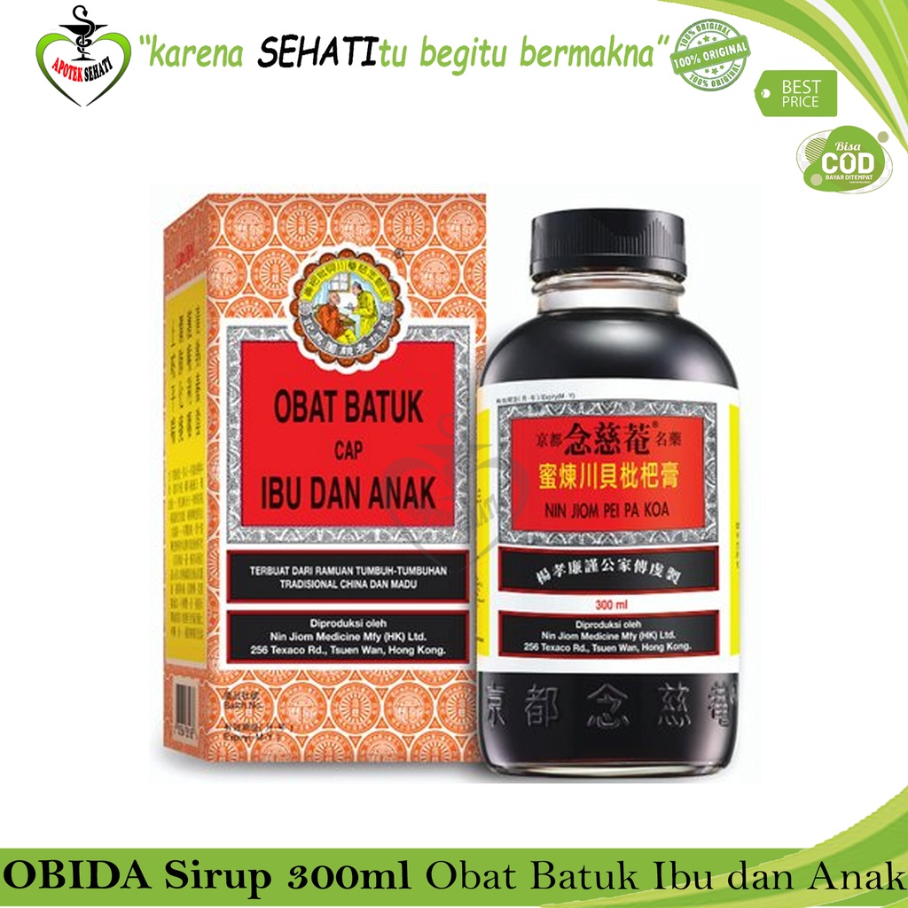 Obat Batuk Ibu dan Anak OBIDA Sirup Herbal Batuk 75ml 150ml 300ml