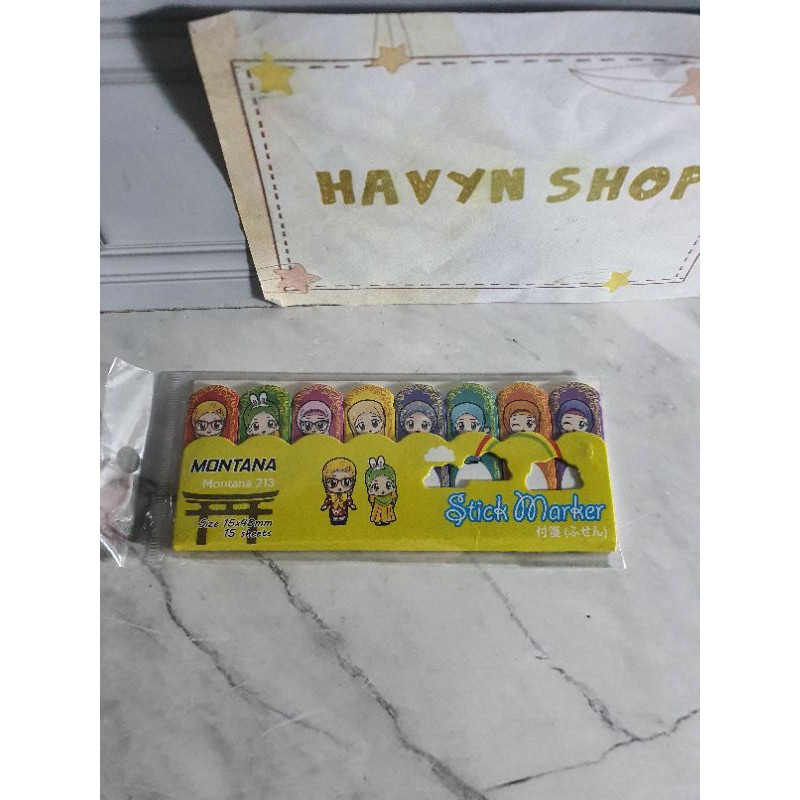 Post it KERTAS kecil (8) gambar/stick marker/pembatas kertas karakter/sticky notes/note marker-HIJAB