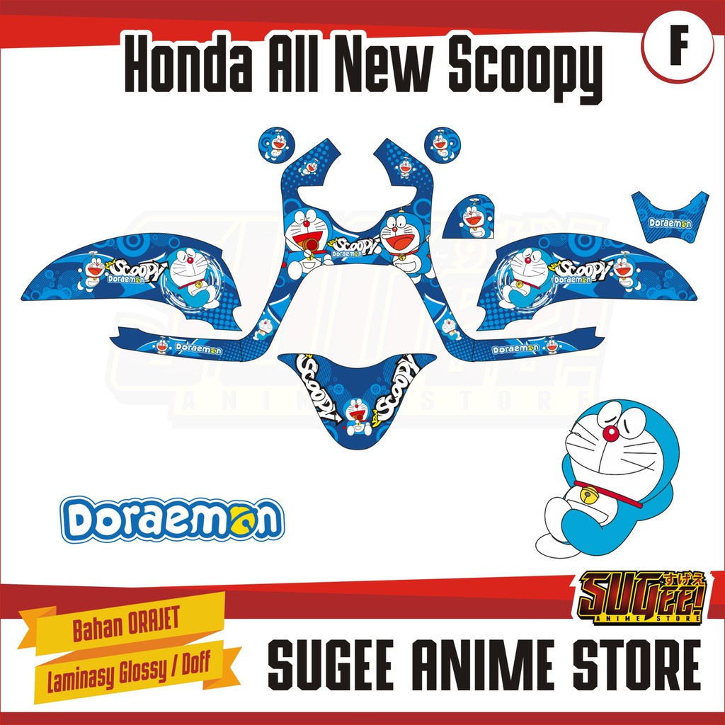 Sticker Anime Decal Motor Honda All New Scoopy Doraemon Shopee