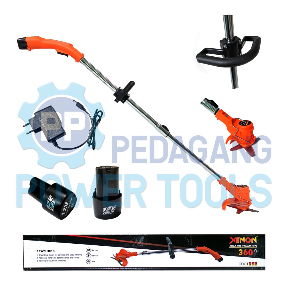 XENON MESIN POTONG GUNTING RUMPUT BATERAI 12V CORDLESS GRASS TRIMMER