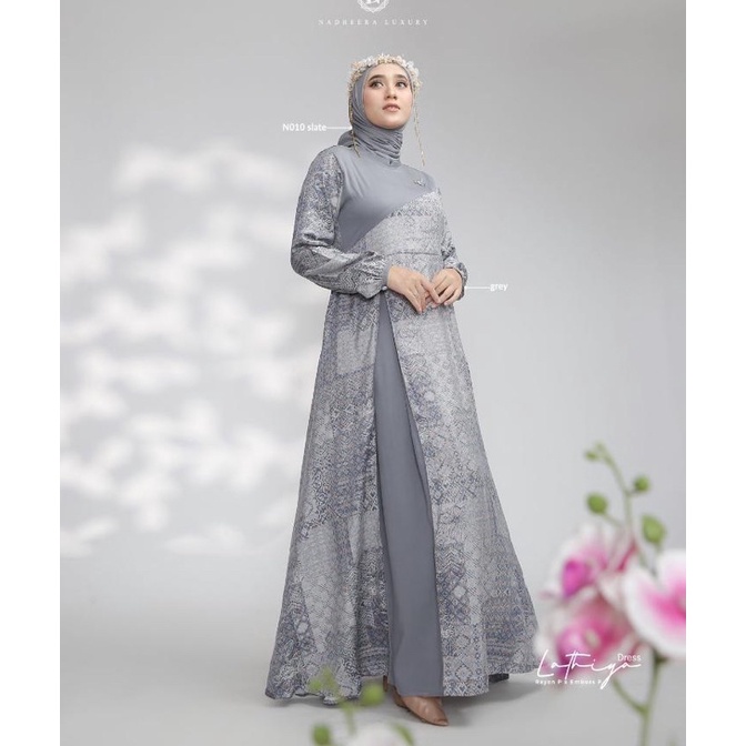 LATHIYA DRESS NADHEERA LUXURY GAMIS TERBARU NON BUSUI RAYA