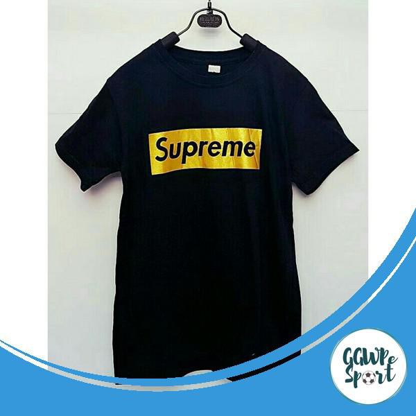 Kaos Distro Premium Supreme Gold Edition Baju Distro Lengan Pendek Katun Combed 30S Kualitas Terbaik