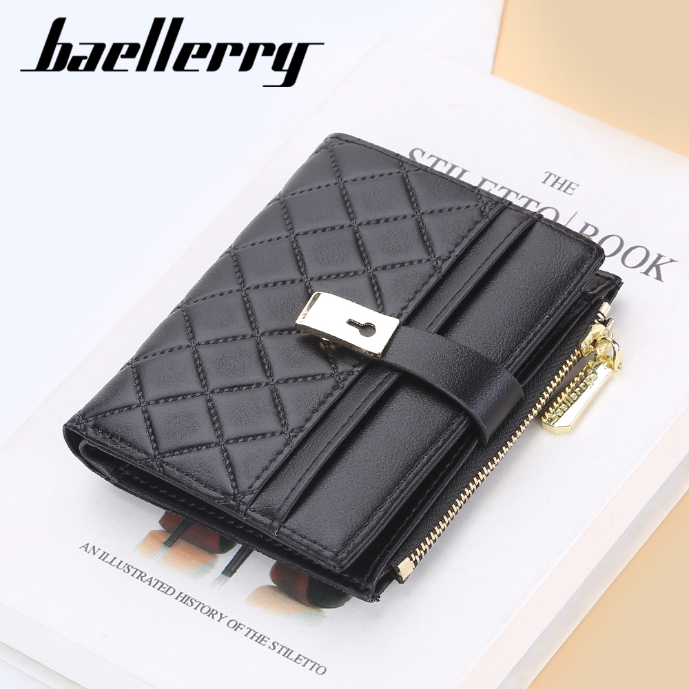 BAELLERRY NR085 Dompet Wanita Kecil Dompet Pendek Lipat Dompet Kartu Wanita Bahan Kulit PU Leather Premium WATCHKITE WKOS