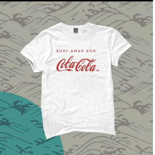 KAOS BAJU UNIK PRIA WANITA BUAT ANAK KOK COBA COBA PLESETAN LUCU - Putih, S