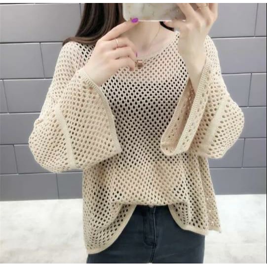 ZRS Blouse Rajut Messy Outer Rajut PREMIUM LD 100 - 110 CM PJ 60 CM