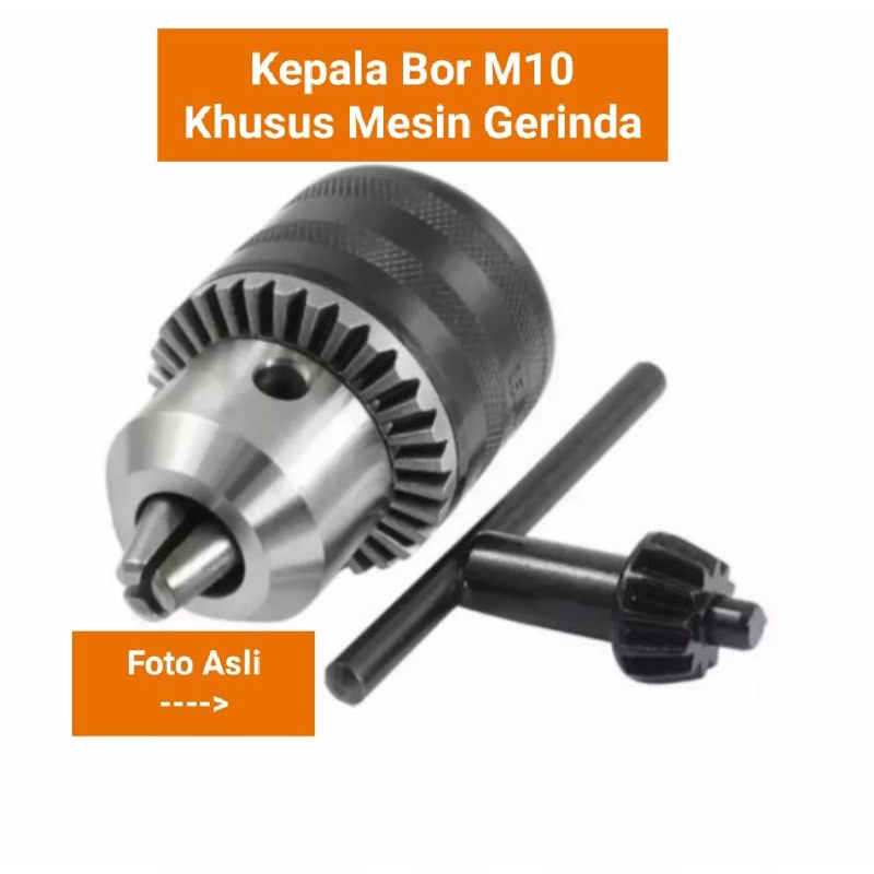 Head Chuck Drill Kepala Bor M10 x 1.5 Untuk Mesin Gerinda - Kepala Bor M10  Drat Gerinda