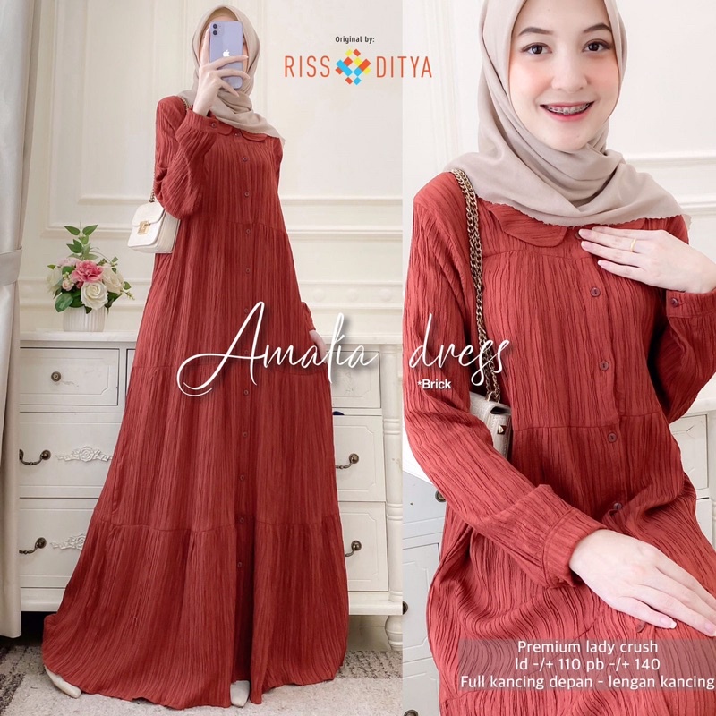 DRESS AMALIA RSD HIJAB/ RISSADITYA HIJAB/DRESS LADY CRUSH