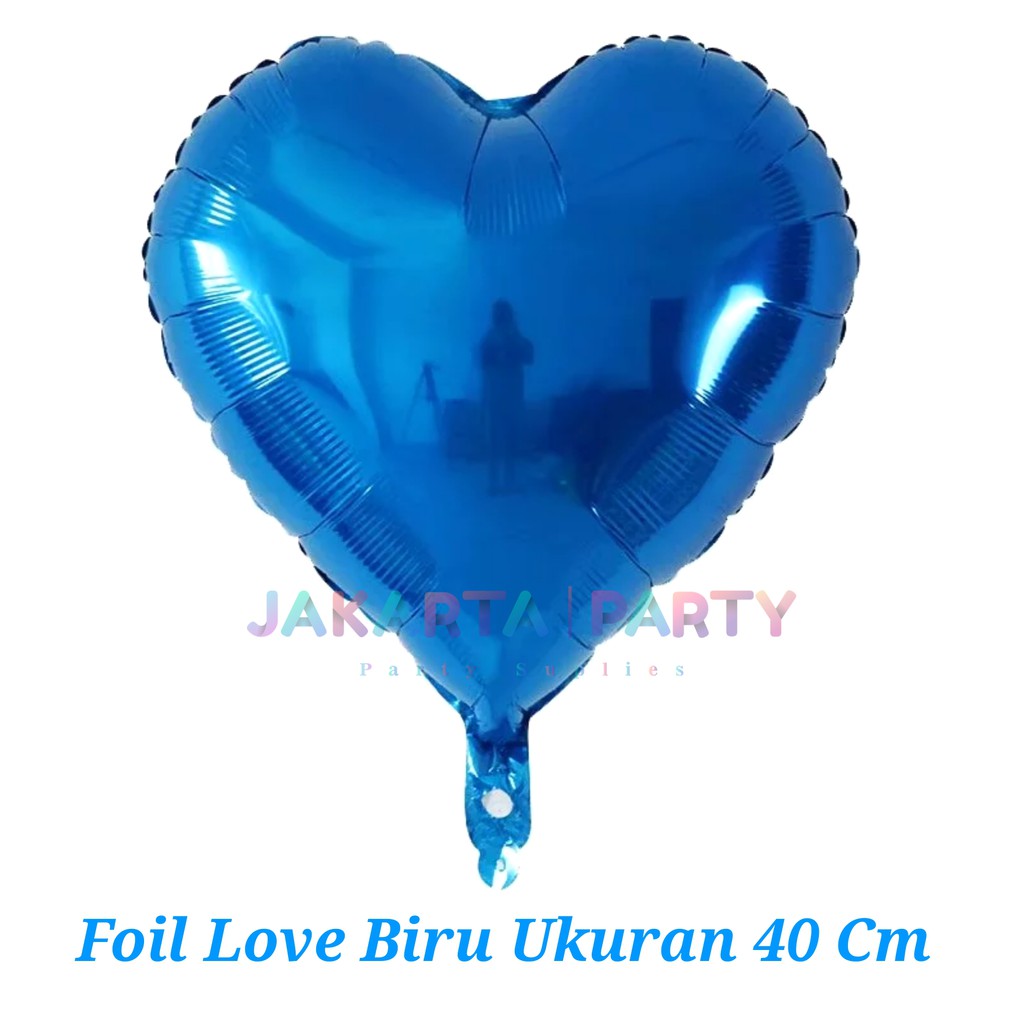 Balon Foil Love Biru / Balon Love / Balon Hati / Balon Valentine