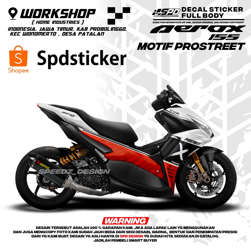 decal stiker aerox 155 prostreet racing contes full body